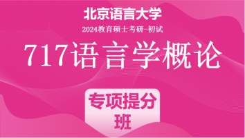 2024年北京语言大学717语言学概论|专项提升班