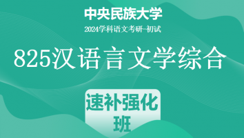 24年中央民族大学825汉语言文学综合|速补强化班