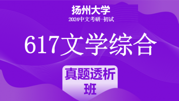 2024年扬州大学617文学综合考研辅导课程|真题透析班